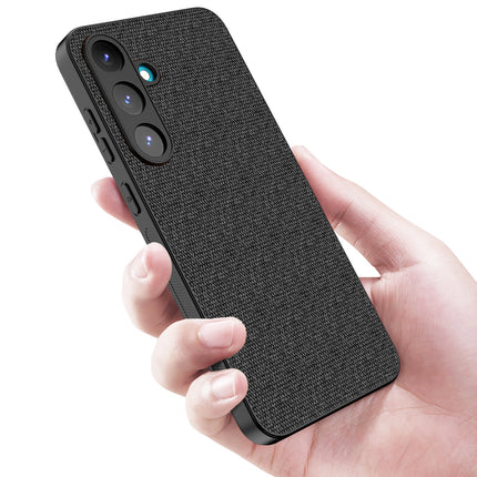 Kapa Soft Full Fabric Protective Back Case Cover for Samsung Galaxy S25 Plus | Shockproof Slim Hard Anti Slip Back Case (Black) - Mobizang
