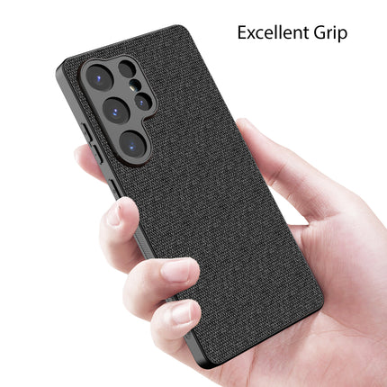 Kapa Soft Full Fabric Protective Back Case Cover for Samsung Galaxy S25 Ultra | Shockproof Slim Hard Anti Slip Back Case (Black)