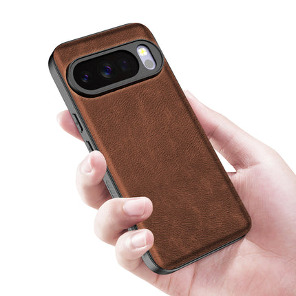 Kapa Tux Leather Back Cover for Google Pixel 10 PRO | Slim Shockproof Camera Protection Bumper Case (Brown)