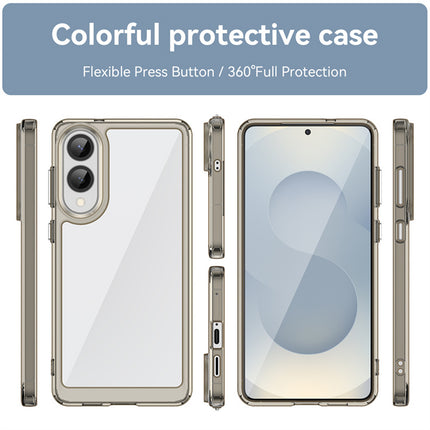 Kapa Unicorn Acrylic Clear Back Cover For Samsung Galaxy S25 Edge | Slim Shockproof [Military Grade Protection] Hybrid Bumper Case (Grey Sides)