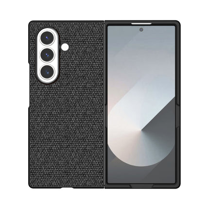 Kapa Soft Full Fabric Protective Back Case Cover for Samsung Galaxy Z Fold 7 | Shockproof Slim Hard Anti Slip Back Case (Black)