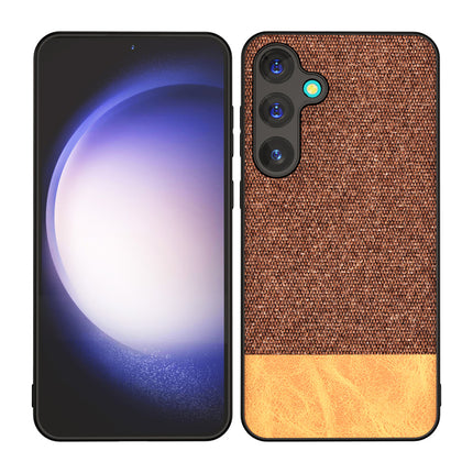 Kapa Soft Fabric & Leather Hybrid Protective Back Cover for Samsung Galaxy A55 (5G) | Shockproof Slim Hard Anti Slip Back Case (Brown)