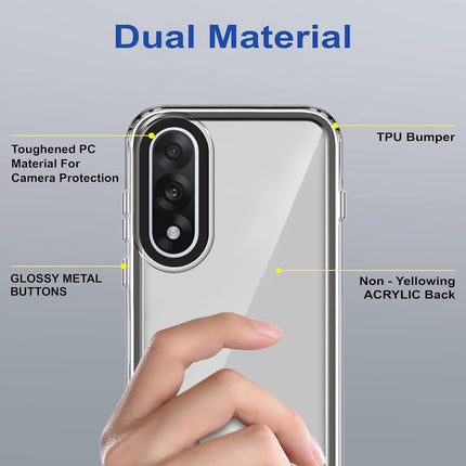 Kapa Warrior Acrylic Clear Back Cover For OnePlus Nord 5 | Slim Shockproof [Military Grade Protection] Hybrid Bumper Case (Grey Sides) - Mobizang