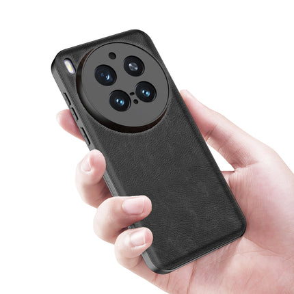 Kapa Tux Leather Back Cover for Vivo X300 Pro 5G | Slim Shockproof Camera Protection Bumper Case (Black)