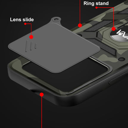 Kapa Tank Back Cover for Oppo F29 5G | Inbuilt Ring + Slider Shockproof Lens Protection Bumper Back Case (Black)