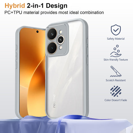 Kapa Hawkeye Clear Slim Tough Back Cover for Realme 15 Pro 5G | Camera Lens Protector Anti Yellow Shockproof Clear Hybrid Case Cover (Grey)