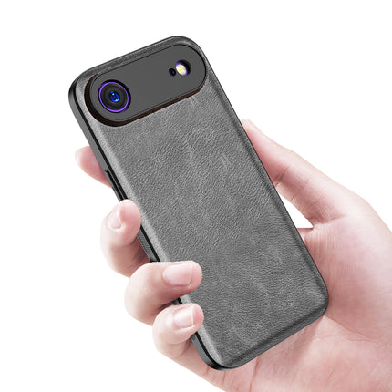 Kapa Tux Leather Back Cover for Apple iPhone 17 Air | Slim Shockproof Camera Protection Bumper Case (Grey) - Mobizang