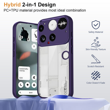 Kapa Hawkeye Clear Slim Tough Back Cover for Nothing Phone 3 5G | Camera Lens Protector Anti Yellow Shockproof Clear Hybrid Case Cover (Purple Sides)