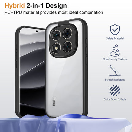 Kapa Hawkeye Clear Slim Tough Back Cover for Redmi Note 15 Pro 5G | Camera Lens Protector Anti Yellow Shockproof Clear Hybrid Case Cover (Black)