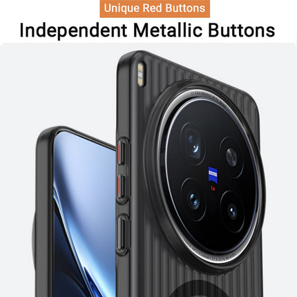 Kapa Wave Magnetic Frosted Grip Back Cover for Vivo X300 Pro 5G | [MagSafe Compatible] Wireless charging, Slim, Metal Buttons Matte Finish Back Case (Grey)