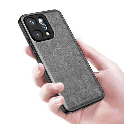 Kapa Tux Leather Back Cover for Oppo Reno 14 PRO 5G | Slim Shockproof Camera Protection Bumper Case (Grey)