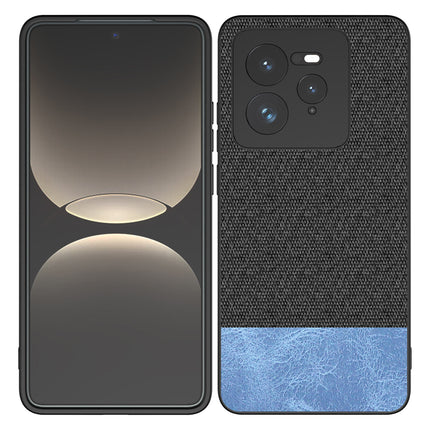 Kapa Soft Fabric & Leather Hybrid Protective Back Cover for Realme GT 7 PRO | Shockproof Slim Hard Anti Slip Back Case (Black,Blue)