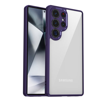 Kapa Hawkeye Clear Back Cover for Samsung Galaxy S25 Ultra | Camera Lens Protector Shockproof Slim Clear Case Cover (Purple Sides)