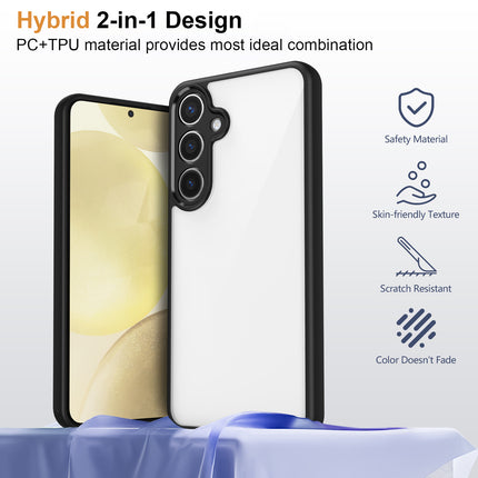 Kapa Hawkeye Clear Back Cover for Samsung Galaxy S25 | Camera Lens Protector Shockproof Slim Clear Case Cover (Black Sides)