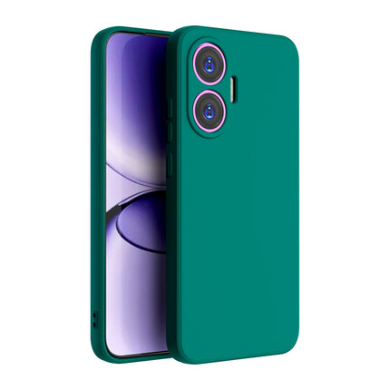 Kapa Matte Protective Lens Flexible Back Cover for Poco F7 5G | Slim Silicone with Soft Lining Shockproof Full Body Bumper Case (Green)