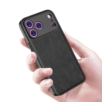 Kapa Tux Leather Back Cover for Apple iPhone 17 Pro | Slim Shockproof Camera Protection Bumper Case (Black)