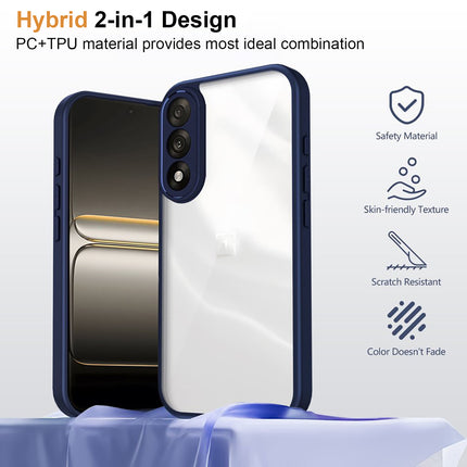 Kapa Hawkeye Clear Slim Tough Back Cover for OnePlus Nord 5 | Camera Lens Protector Anti Yellow Shockproof Clear Hybrid Case Cover (Blue Sides)