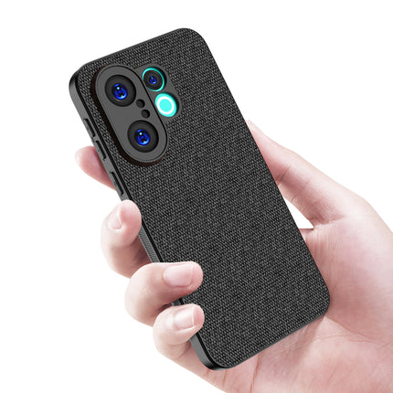Kapa Soft Full Fabric Protective Back Case Cover for Vivo X200 FE 5G | Shockproof Slim Hard Anti Slip Back Case (Black)