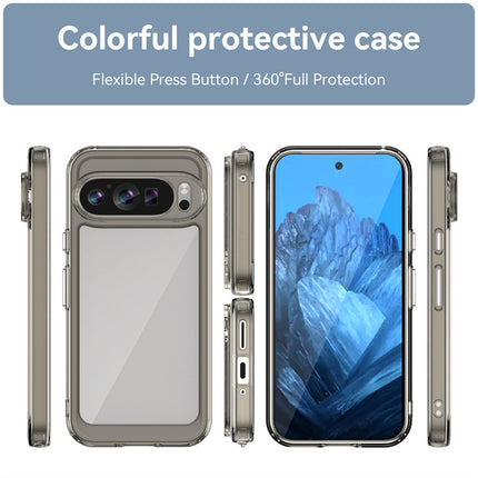 Kapa Unicorn Acrylic Clear Back Cover For Pixel 9 PRO | Slim Shockproof [Military Grade Protection] Hybrid Bumper Case (Grey Sides)