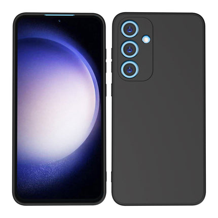 Kapa Matte Protective Lens Flexible Back Cover for Samsung Galaxy S24 FE | Slim Silicone with Soft Lining Shockproof Full Body Bumper Case (Black) - Mobizang