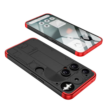 Kapa Double Dip Full 360 Protection Back Case Cover for Nothing Phone 3 5G (Red,Black)
