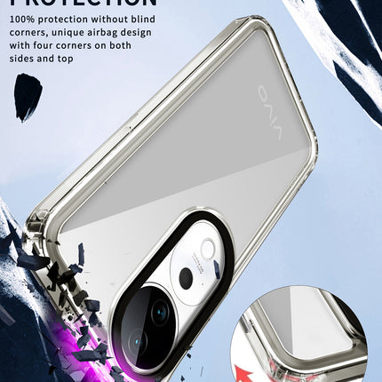 Kapa Warrior Acrylic Clear Back Cover For Vivo V31 Pro (5G) | Slim Shockproof [Military Grade Protection] Hybrid Bumper Case (Grey Sides)