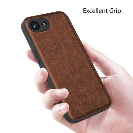 Kapa Tux Leather Back Cover for Apple iPhone 16E | Slim Shockproof Camera Protection Bumper Case (Brown)
