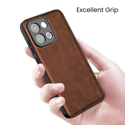 Kapa Tux Leather Back Cover for OnePlus 13S | Slim Shockproof Camera Protection Bumper Case (Brown)