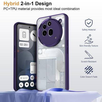 Kapa Hawkeye Clear Back Cover for Nothing Phone 3A Pro | Camera Lens Protector Shockproof Slim Clear Case Cover (Purple Sides) - Mobizang