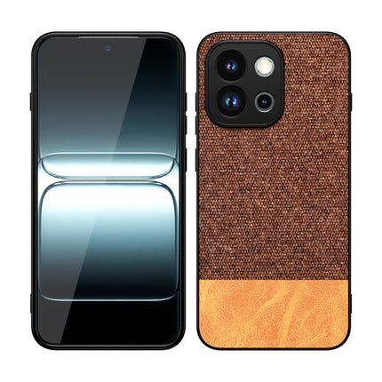 Kapa Soft Fabric & Leather Hybrid Protective Back Cover for OnePlus 13S | Shockproof Slim Hard Anti Slip Back Case (Brown)