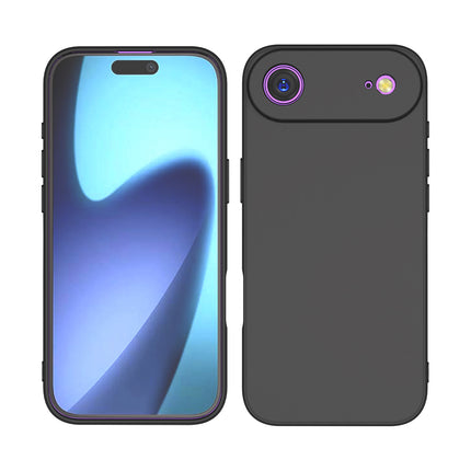 Kapa Matte Protective Lens Flexible Back Cover for Apple iPhone 17 Air | Slim Silicone with Soft Lining Shockproof Full Body Bumper Case (Black)