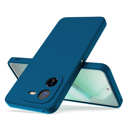 Kapa Matte Protective Lens Flexible Back Cover for IQOO Z9X | Slim Silicone with Soft Lining Shockproof Full Body Bumper Case (Blue)