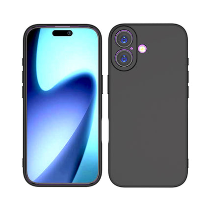 Kapa Matte Protective Lens Flexible Back Cover for Apple iPhone 17 | Slim Silicone with Soft Lining Shockproof Full Body Bumper Case (Black)