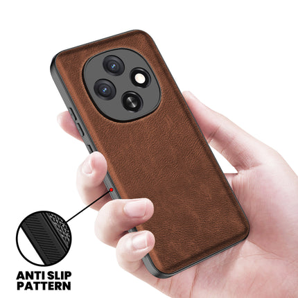 Kapa Tux Leather Back Cover for Oppo F31 Pro 5G | Slim Shockproof Camera Protection Bumper Case (Brown) - Mobizang
