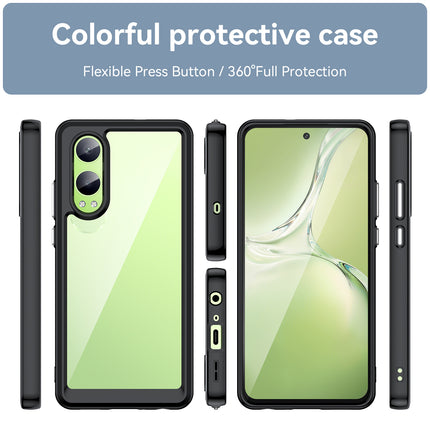Kapa Unicorn Acrylic Clear Back Cover For OnePlus Nord CE 4 Lite | Slim Shockproof [Military Grade Protection] Hybrid Bumper Case (Black Sides)