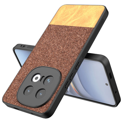 Kapa Soft Fabric & Leather Hybrid Protective Back Cover for Iqoo 13 (5G) | Shockproof Slim Hard Anti Slip Back Case (Brown)