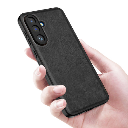 Kapa Tux Leather Back Cover for Samsung Galaxy M36 / F36 5G | Slim Shockproof Camera Protection Bumper Case (Black)