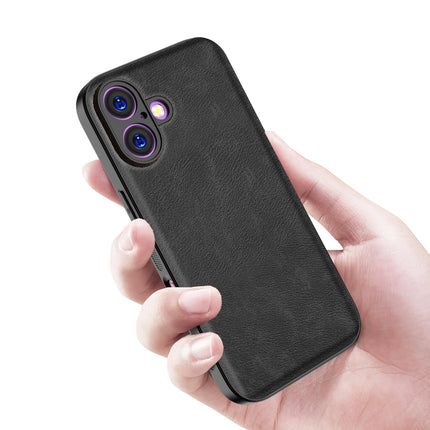 Kapa Tux Leather Back Cover for Apple iPhone 17 | Slim Shockproof Camera Protection Bumper Case (Black) - Mobizang