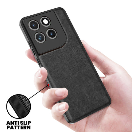 Kapa Tux Leather Back Cover for Moto Edge 70 | Slim Shockproof Camera Protection Bumper Case (Black)