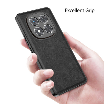 Kapa Tux Leather Back Cover for Redmi Note 14 Pro (5G) | Slim Shockproof Camera Protection Bumper Case (Black) - Mobizang