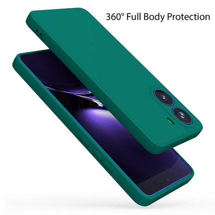 Kapa Matte Protective Lens Flexible Back Cover for Poco X7 Pro 5G | Slim Silicone with Soft Lining Shockproof Full Body Bumper Case (Green) - Mobizang