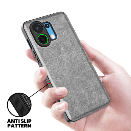 Kapa Tux Leather Back Cover for Oppo K13 Turbo / K13 Turbo Pro | Slim Shockproof Camera Protection Bumper Case (Grey)
