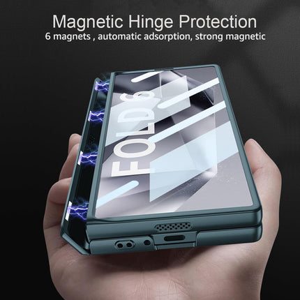 Kapa Magnetic Hinge With Inbuilt Stand Case for Samsung Galaxy Z Fold 6 | Shockproof Stand Hybrid Bumper Back Cover (Green)