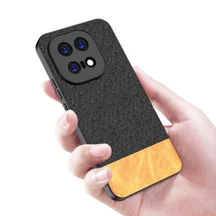 Kapa Soft Fabric & Leather Hybrid Protective Back Cover for IQOO 15 5G | Shockproof Slim Hard Anti Slip Back Case (Black,Brown)