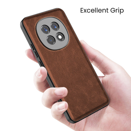 Kapa Tux Leather Back Cover for Oppo F29 5G | Slim Shockproof Camera Protection Bumper Case (Brown) - Mobizang