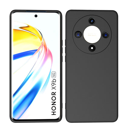 Kapa Matte Protective Lens Flexible Back Cover for Honor X9B (5G) | Slim Silicone with Soft Lining Shockproof Full Body Bumper Case (Black)
