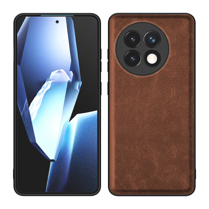 Kapa Tux Leather Back Cover for OnePlus 13R | Slim Shockproof Camera Protection Bumper Case (Brown)