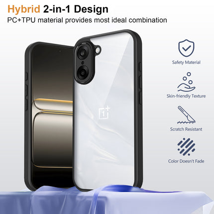 Kapa Hawkeye Clear Slim Tough Back Cover for OnePlus Nord CE 5 | Camera Lens Protector Anti Yellow Shockproof Clear Hybrid Case Cover (Black Sides)