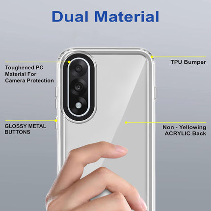 Kapa Warrior Acrylic Clear Back Cover For OnePlus Nord 5 | Slim Shockproof [Military Grade Protection] Hybrid Bumper Case (Clear Sides) - Mobizang