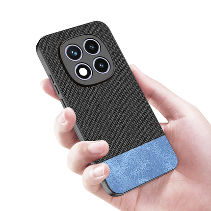 Kapa Soft Fabric & Leather Hybrid Protective Back Cover for Redmi Note 15 Pro 5G | Shockproof Slim Hard Anti Slip Back Case (Black,Blue)